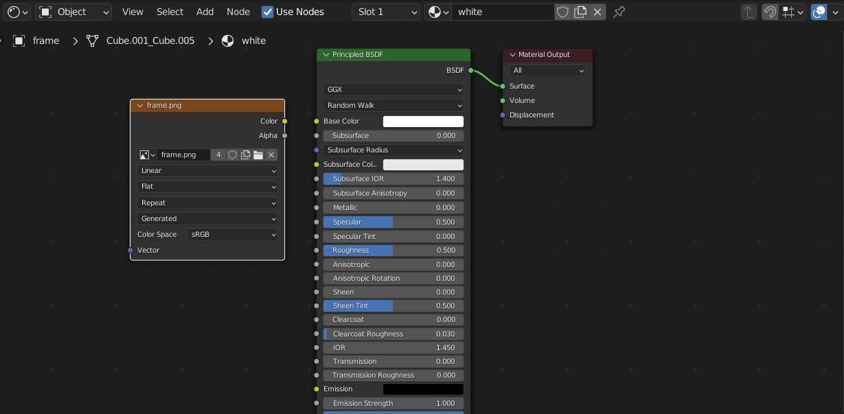 tutorial 2 white material node panel